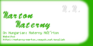 marton materny business card